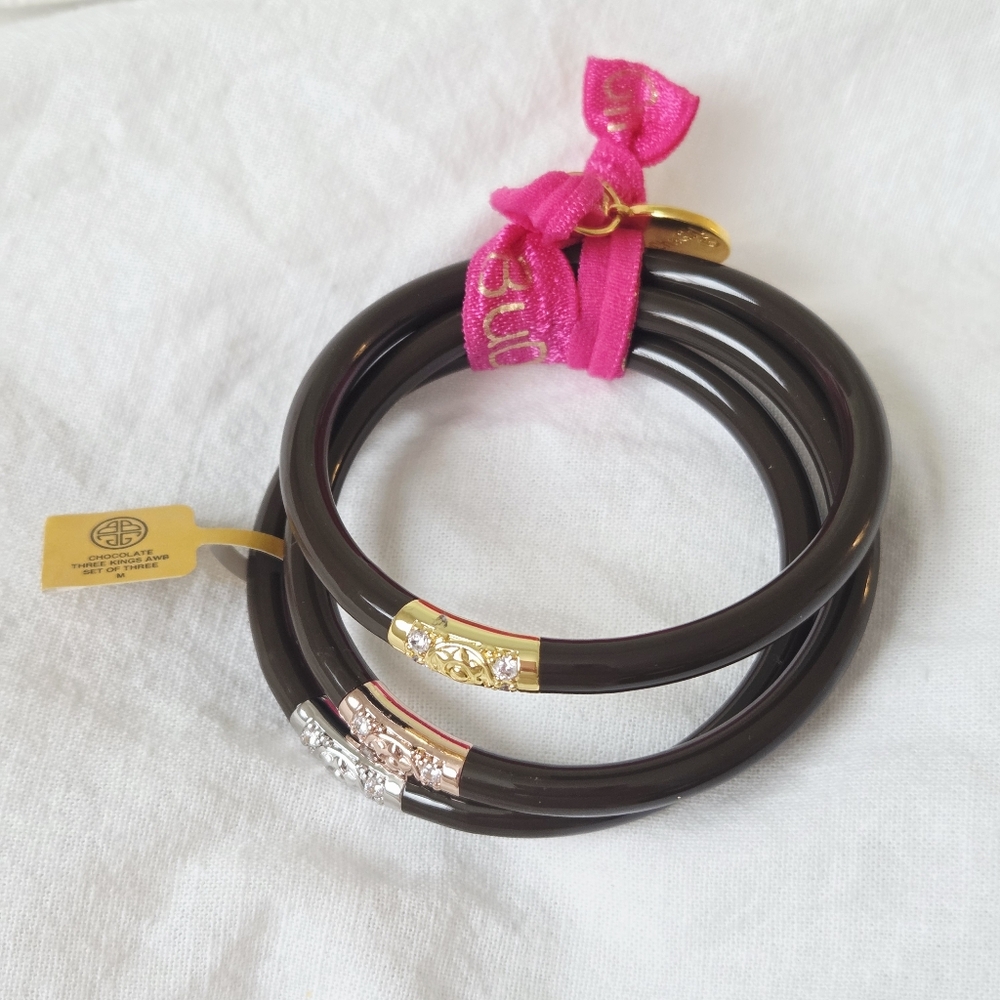 Sz Small🏷BuDhaGirl Chocolate🍫Set Of 3 Three Kings All Weather Bangles $125